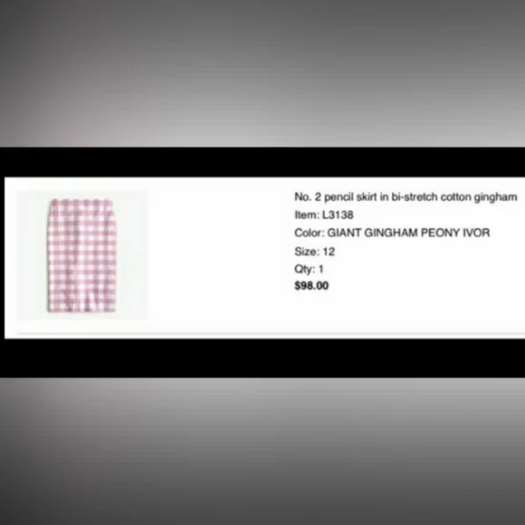 J. Crew No 2 stretch cotton pencil skirt EUC 0 - Picture 9 of 9